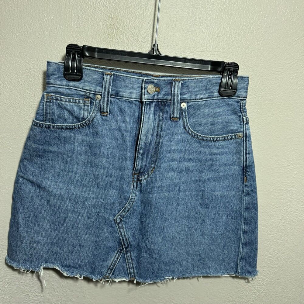 Madewell Blue Denim A-line Mini Skirt Womens Sz 25